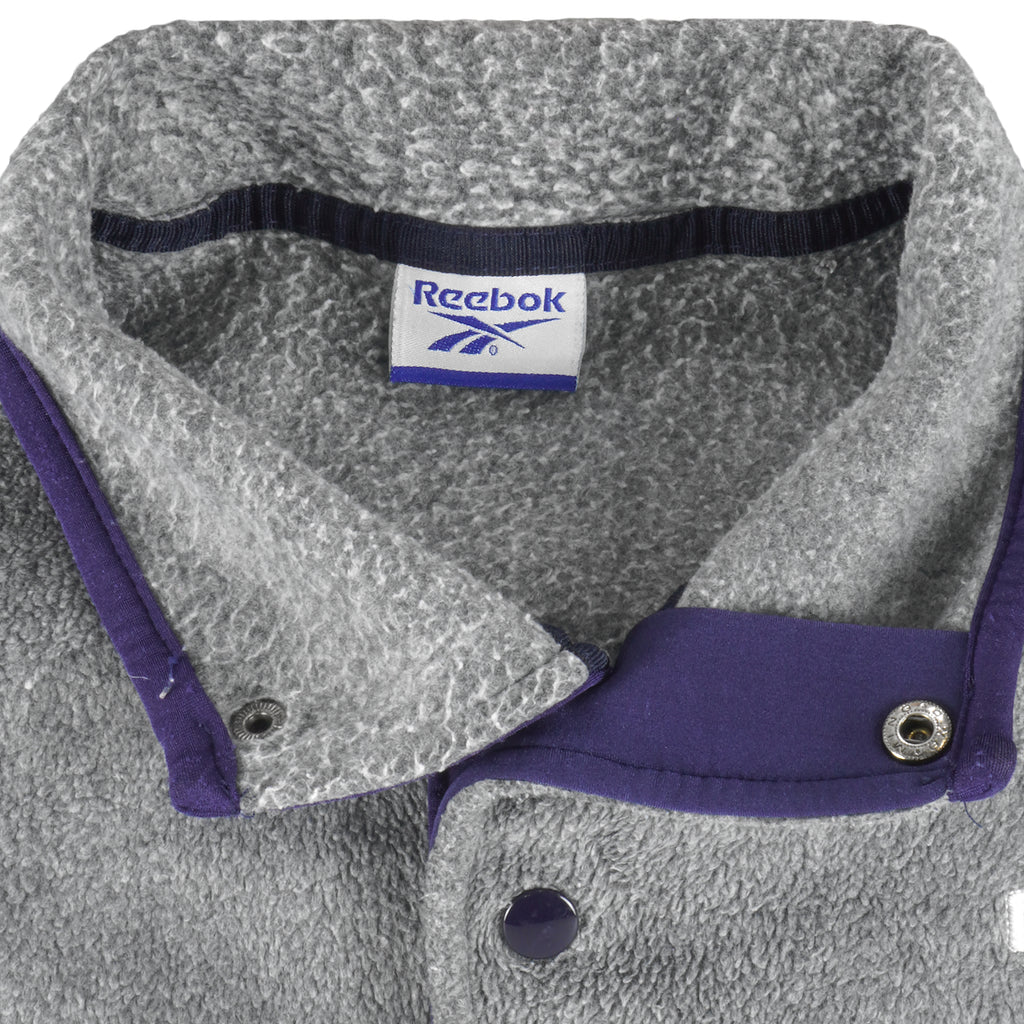 Reebok - 1/4 Button Fleece Sweatshirt 1990s X-Large Vintage Retro