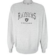 NFL (Lee) - Oakland Raiders Embroidered Crew Neck Sweatshirt 1990s Large Vintage Retro Football