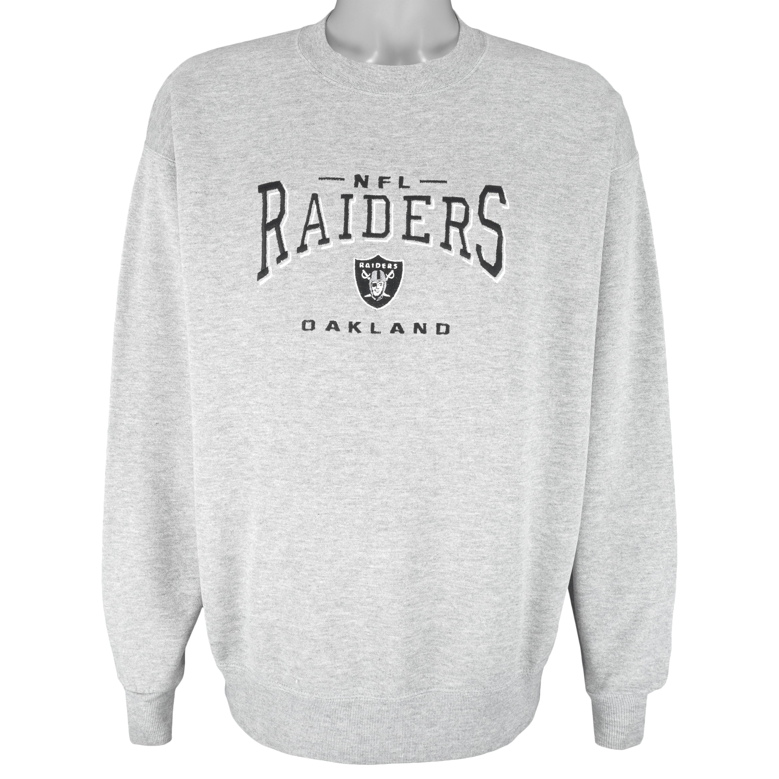 NFL (Lee) - Oakland Raiders Embroidered Crew Neck Sweatshirt 1990s Large Vintage Retro Football