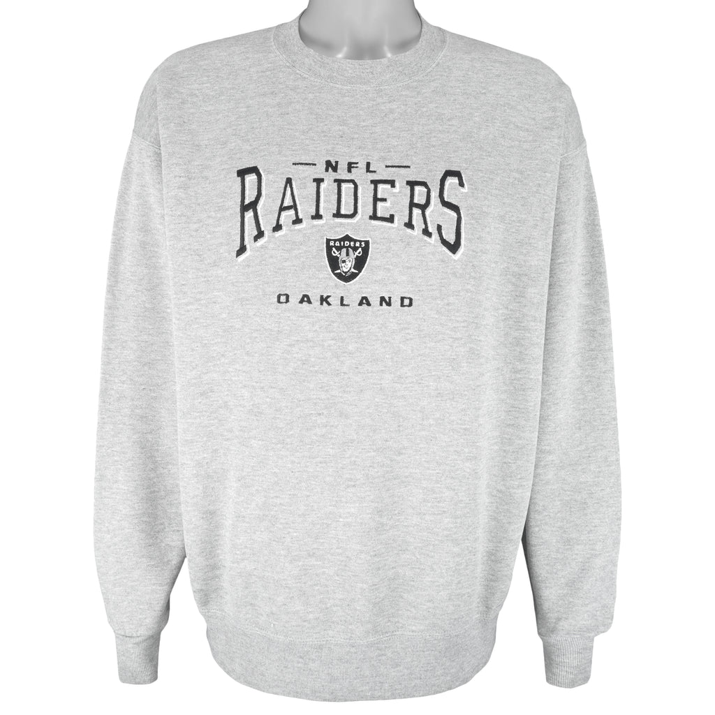 NFL (Lee) - Oakland Raiders Embroidered Crew Neck Sweatshirt 1990s Large Vintage Retro Football