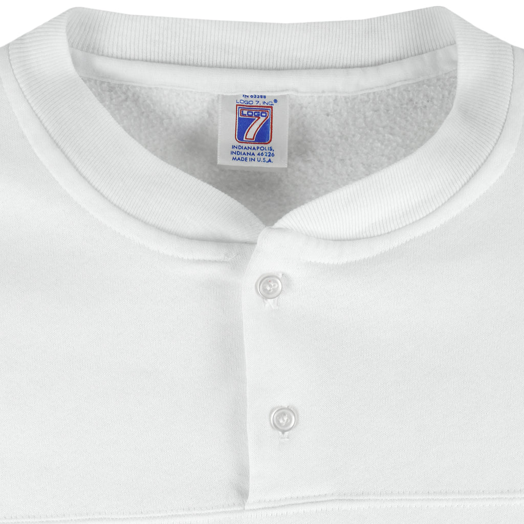 NFL (Logo 7) - Minnesota Vikings 1/4 Button Sweatshirt 1990s Medium Vintage Retro Football