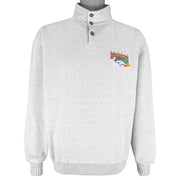 NFL (Gear) - Denver Broncos 1/4 Button Sweatshirt 1990s Large Vintage Retro