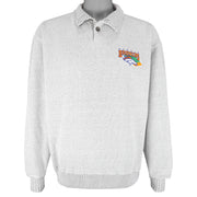 NFL (Gear) - Denver Broncos 1/4 Button Sweatshirt 1990s Large