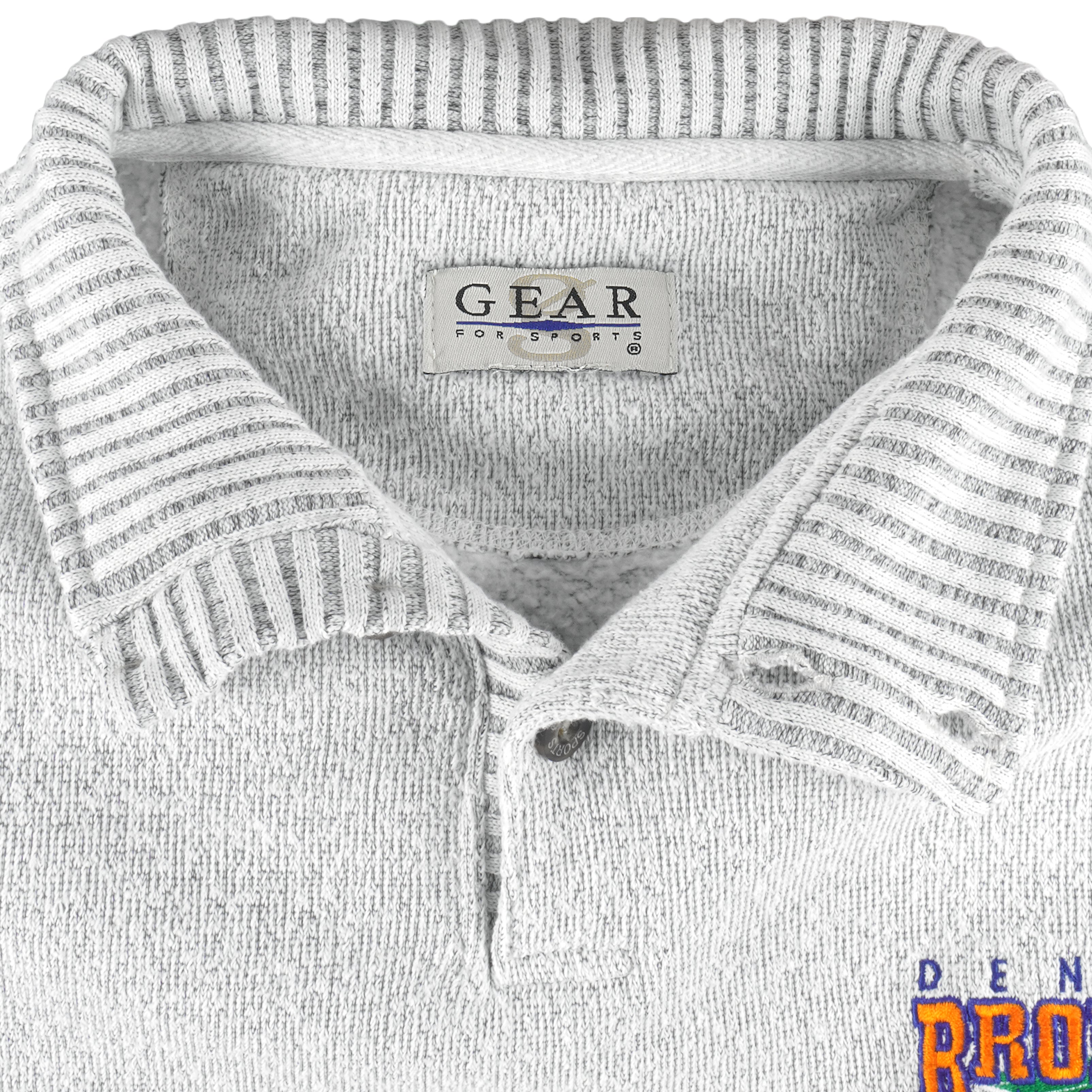 NFL (Gear) - Denver Broncos 1/4 Button Sweatshirt 1990s Large
