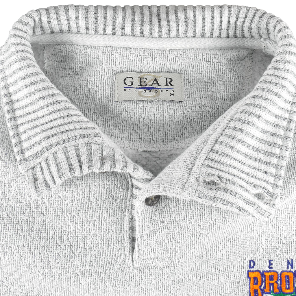 NFL (Gear) - Denver Broncos 1/4 Button Sweatshirt 1990s Large