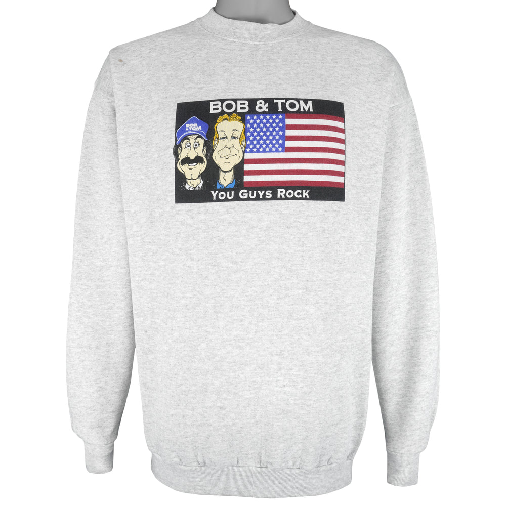 Vintage (Logo 7) - The Bob & Tom Show Crew Neck Sweatshirt 1990s Large Vintage Retro