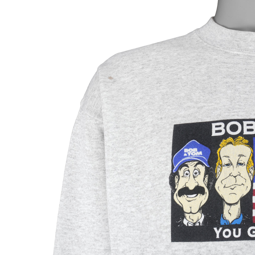Vintage (Logo 7) - The Bob & Tom Show Crew Neck Sweatshirt 1990s Large Vintage Retro