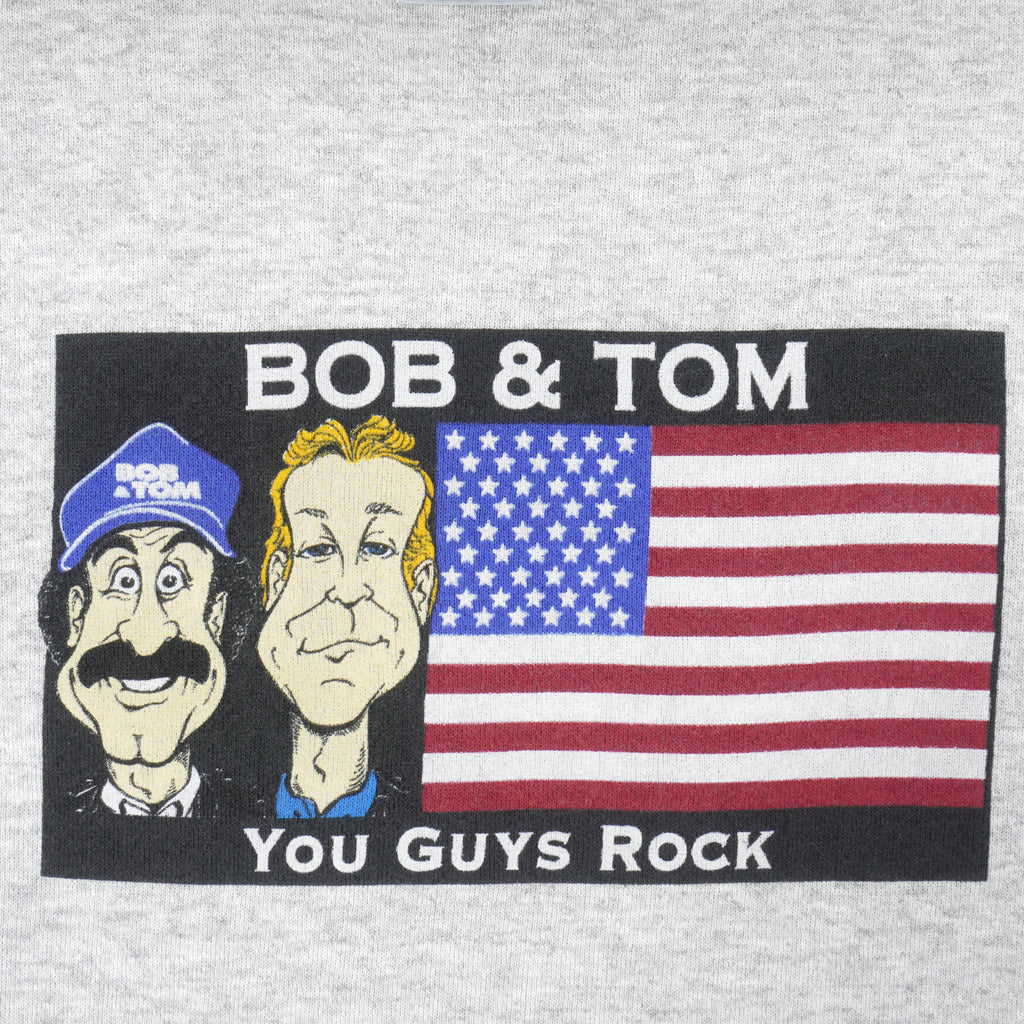 Vintage (Logo 7) - The Bob & Tom Show Crew Neck Sweatshirt 1990s Large Vintage Retro