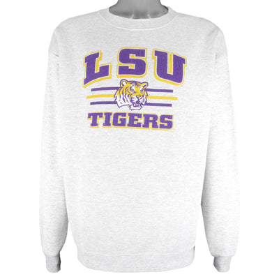 NCAA - LSU Tigers Big Logo Crew Neck Sweatshirt 1990s X-Large
