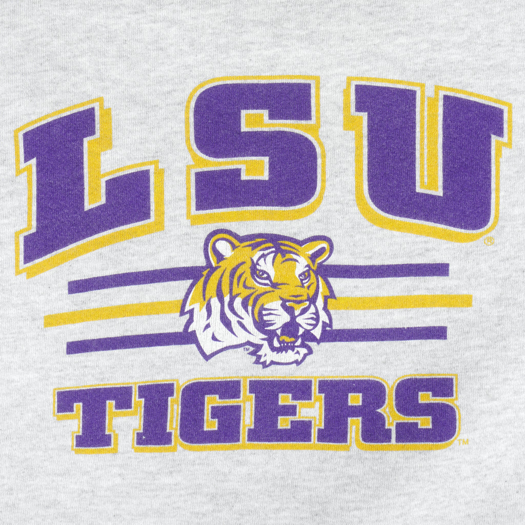 NCAA - LSU Tigers Big Logo Crew Neck Sweatshirt 1990s X-Large Vintage Retro Football College