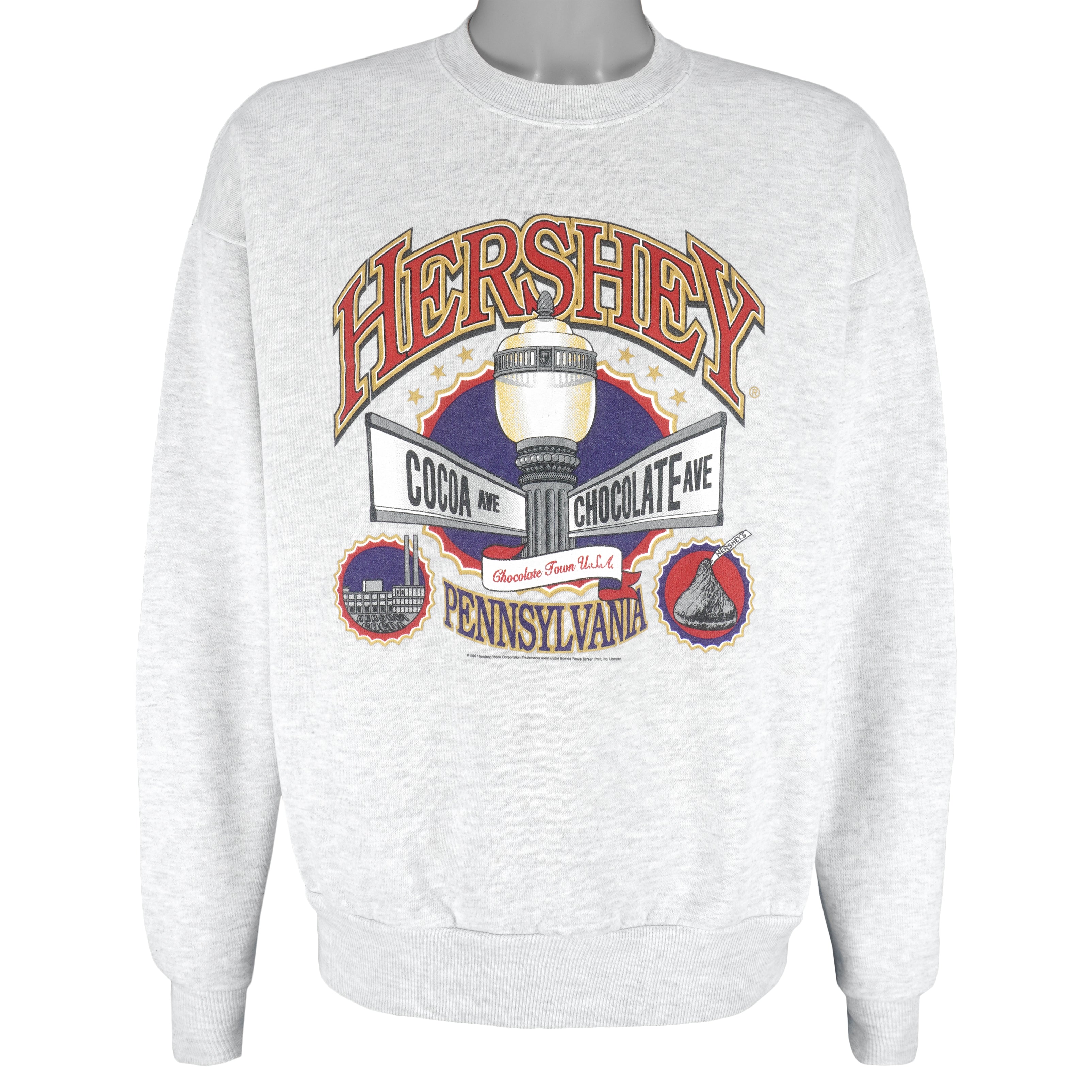 Vintage (Jerzees) - Hershey Chocolate Crew Neck Sweatshirt 1999 Large Vintage Retro