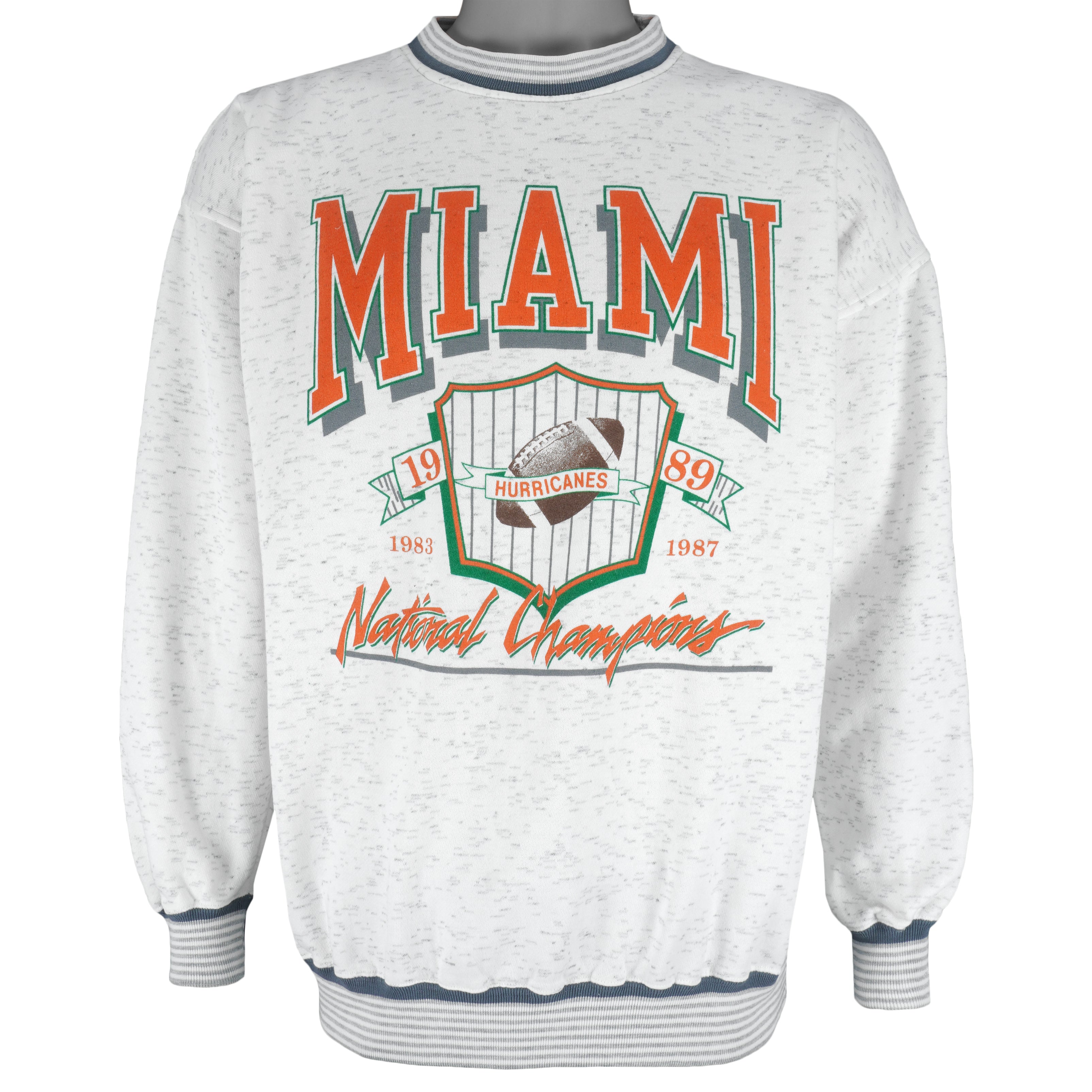 NCAA (Gear) - Miami Hurricanes Crew Neck Sweatshirt 1990s X-Large Vintage Retro Football College