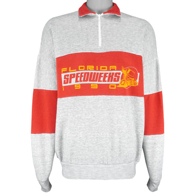 Vintage (Magic) - Florida Speedweeks Drag Racing 1/4 Zip Sweatshirt 1990 X-Large