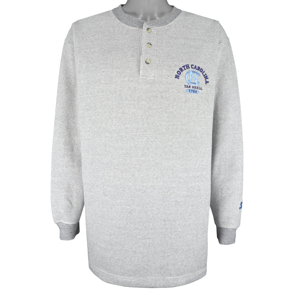 Starter - North Carolina Tar Heels 1/4 Button Sweatshirt 1990s Large Vintage Retro College
