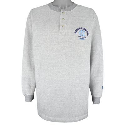 Starter - North Carolina Tar Heels 1/4 Button Sweatshirt 1990s Large
