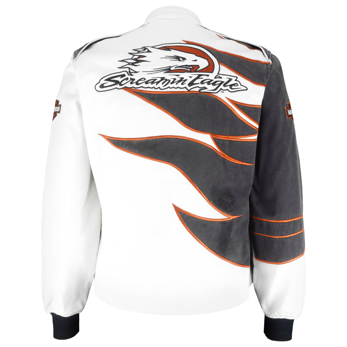 Harley Davidson - Harley Racing Screaming Eagle Embroidered Jacket 1990s Medium Vintage Retro