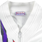 Reebok - White Zip-Up Embroidered Windbreaker 1990s Large Vintage Retro