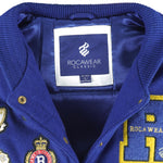 Vintage (Rocawear) - Blue Button-Up Wool Varsity Jacket 1990s Large Vintage Retro