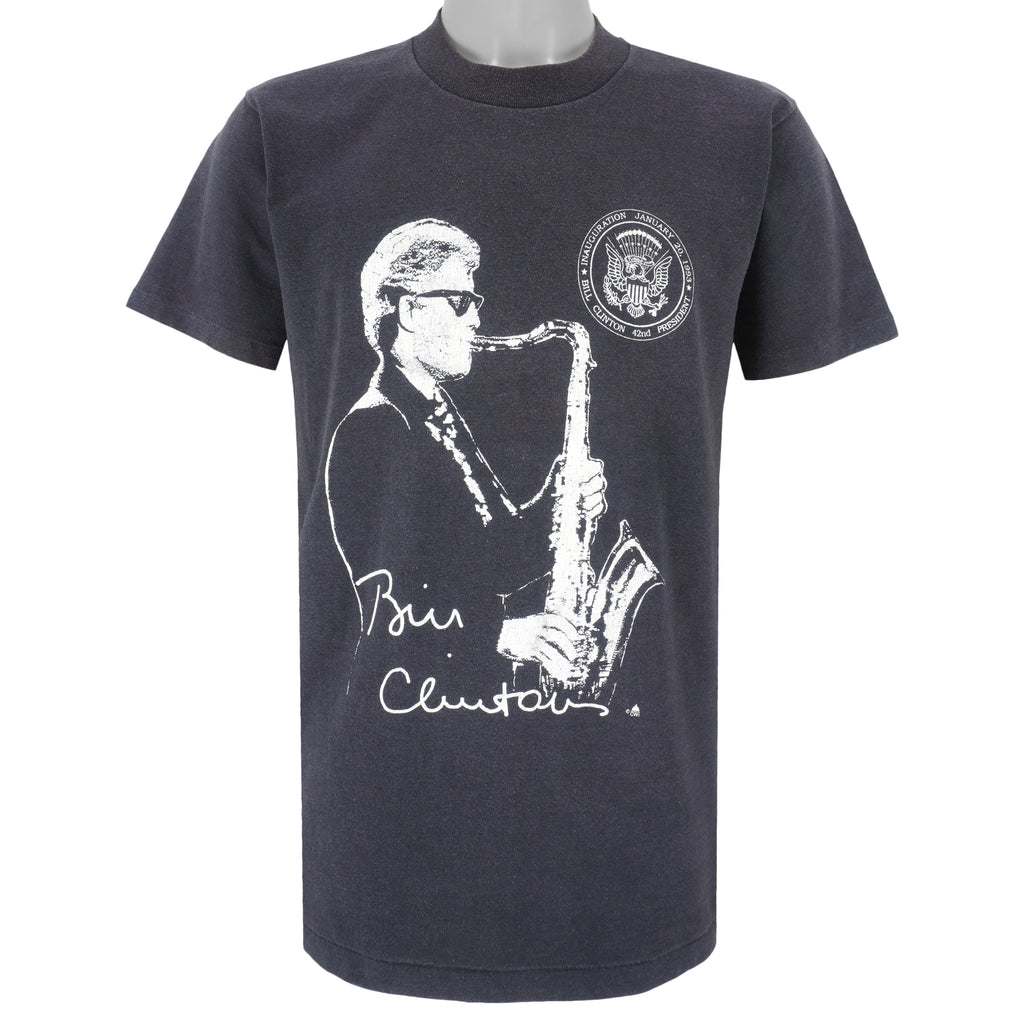 Vintage - Bill Clinton 42nd President and Jazz Single Stitch T-Shirt 1990s Medium Vintage Retro