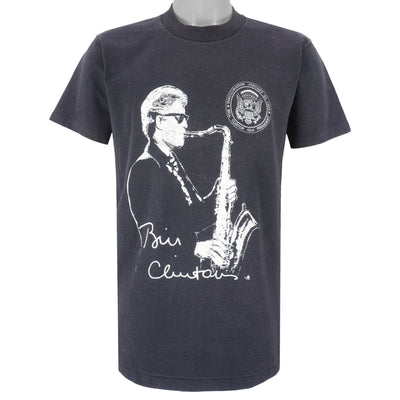 Vintage - Bill Clinton 42nd President Jazz Saxophonist T-Shirt 1990s Medium
