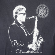 Vintage - Bill Clinton 42nd President and Jazz Single Stitch T-Shirt 1990s Medium Vintage Retro
