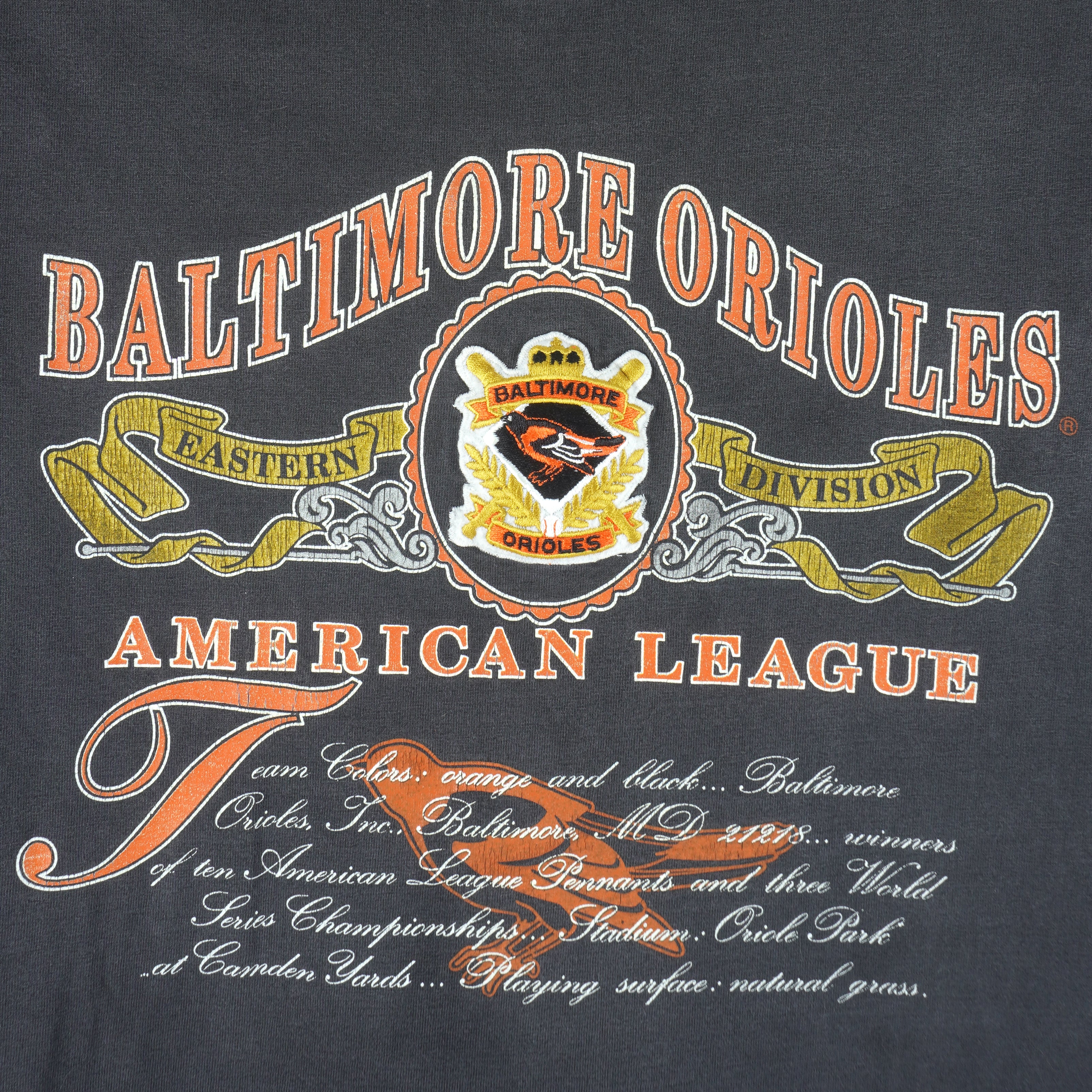 MLB (Nutmeg) - Baltimore Orioles Single Stitch T-Shirt 1990s Medium Vintage Retro Baseball