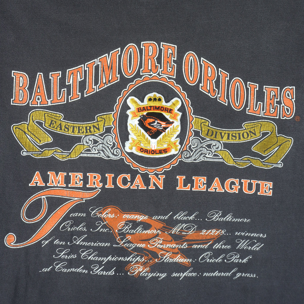 MLB (Nutmeg) - Baltimore Orioles Single Stitch T-Shirt 1990s Medium Vintage Retro Baseball