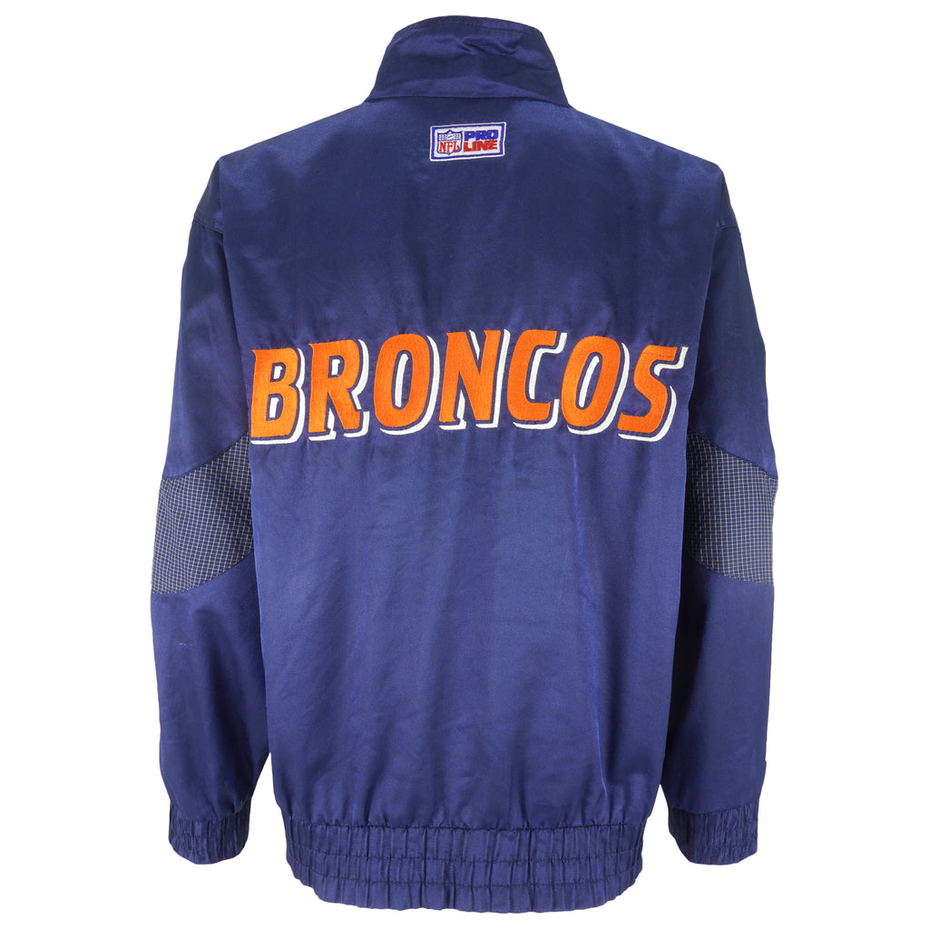 NFL (Pro Line) - Denver Broncos Embroidered Zip-Up Jacket 1990s Large Vintage Retro Football