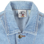 Disney - Athletic Mickey Mouse Button-Up Denim Jacket 1990s Medium Vintage Retro