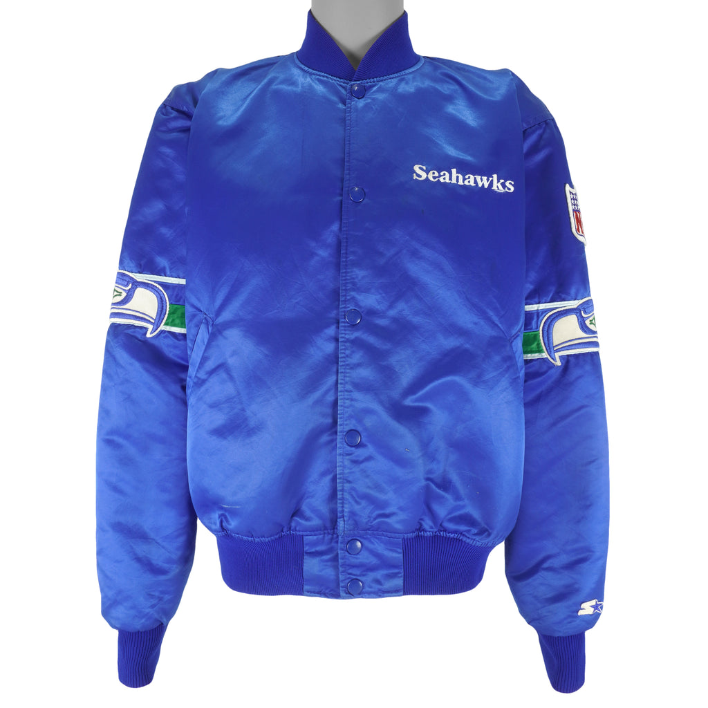 Starter (Pro Line) - Seattle Seahawks Satin Jacket 1980s Large Vintage Retro Football