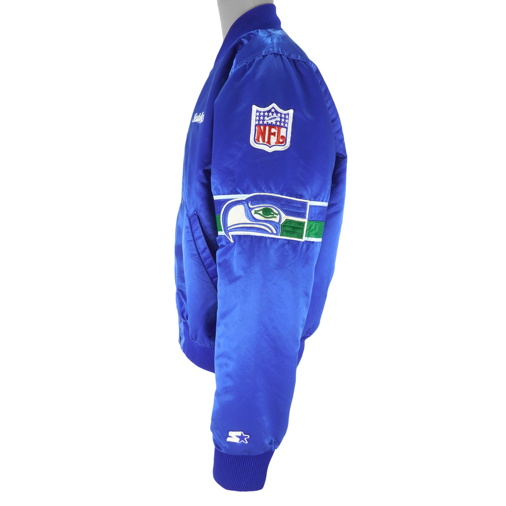 Starter (Pro Line) - Seattle Seahawks Satin Jacket 1980s Large Vintage Retro Football