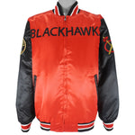 NHL - Chicago Blackhawks Reversible Satin Jacket Large Vintage Retro Hockey