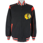 NHL - Chicago Blackhawks Reversible Satin Jacket Large Vintage Retro Hockey