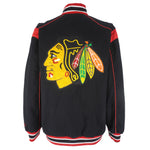 NHL - Chicago Blackhawks Reversible Satin Jacket 1990s Large Vintage Retro Hockey