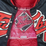 FUBU - Black & Red Sport 05 Satin Jacket 1990s X-Large Vintage Retro