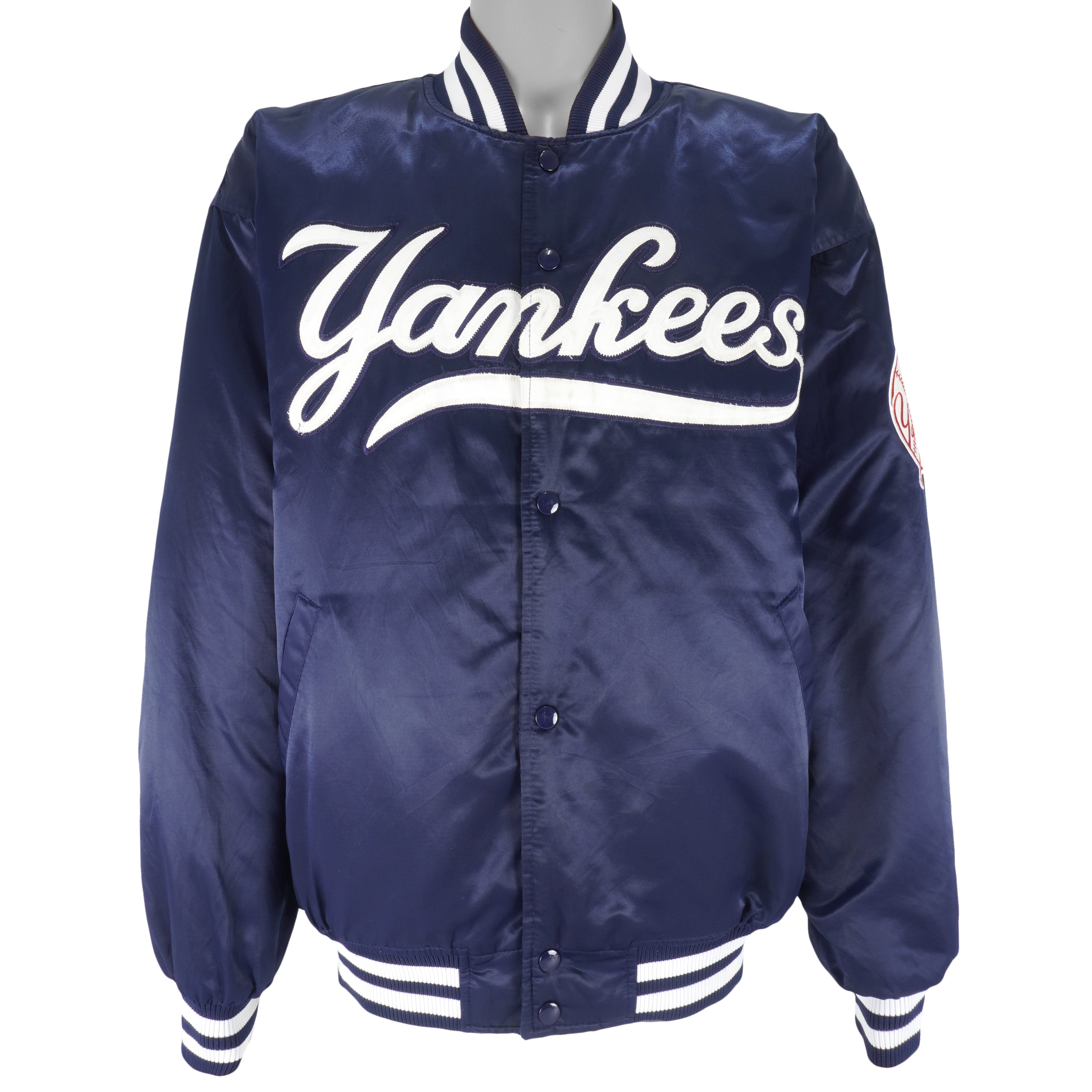 Starter - New York Yankees Diamond Collection Satin Jacket 1990s X-Large Vintage Retro Baseball