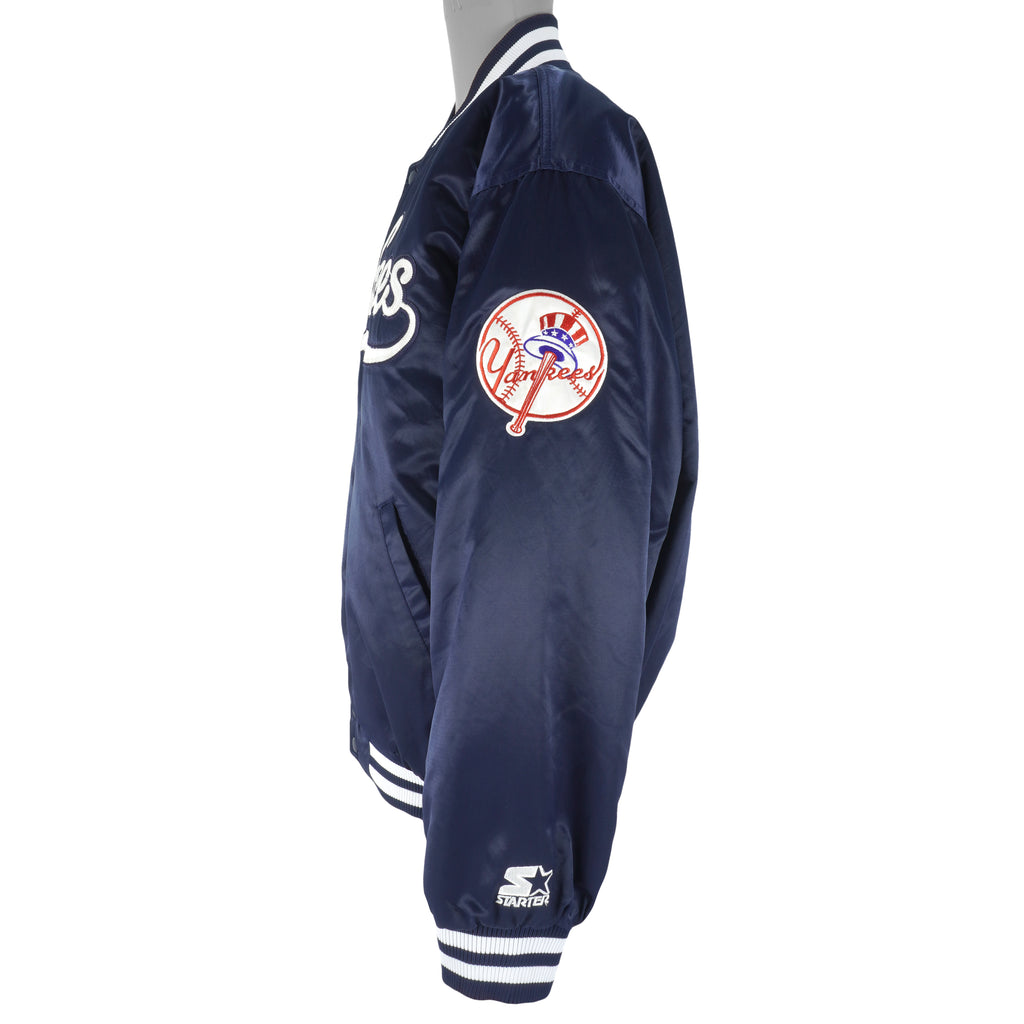 Starter - New York Yankees Diamond Collection Satin Jacket 1990s X-Large Vintage Retro Baseball