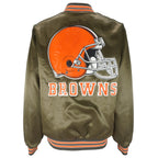 NFL (Chalk Line) - Cleveland Browns Satin Jacket 1980s X-Large Vintage Retro Football