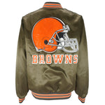 NFL (Locker Line) - Cleveland Browns Satin Jacket 1980s X-Large