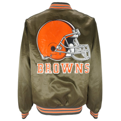 NFL (Locker Line) - Cleveland Browns Satin Jacket 1980s X-Large