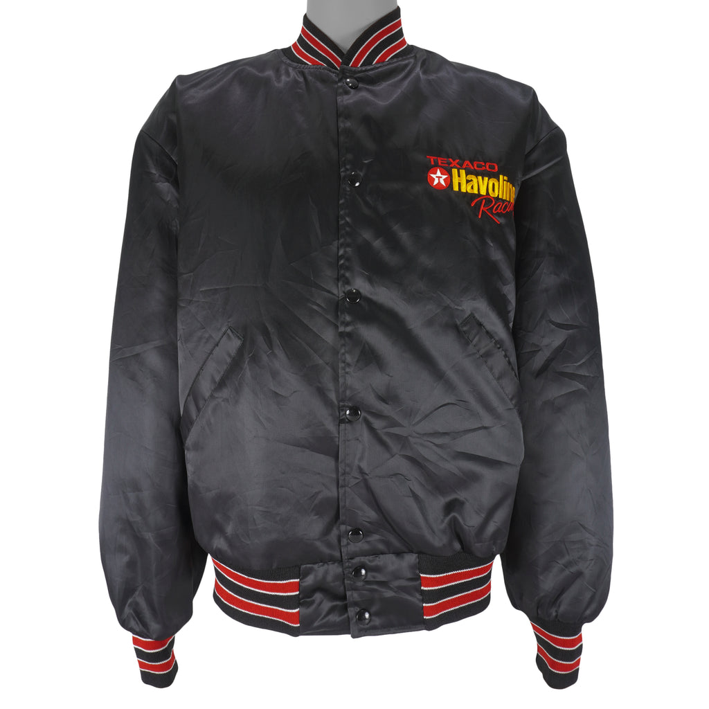 NASCAR (Holloway) - Texaco Havoline Embroidered Satin Jacket 1990s X-Large Vintage Retro