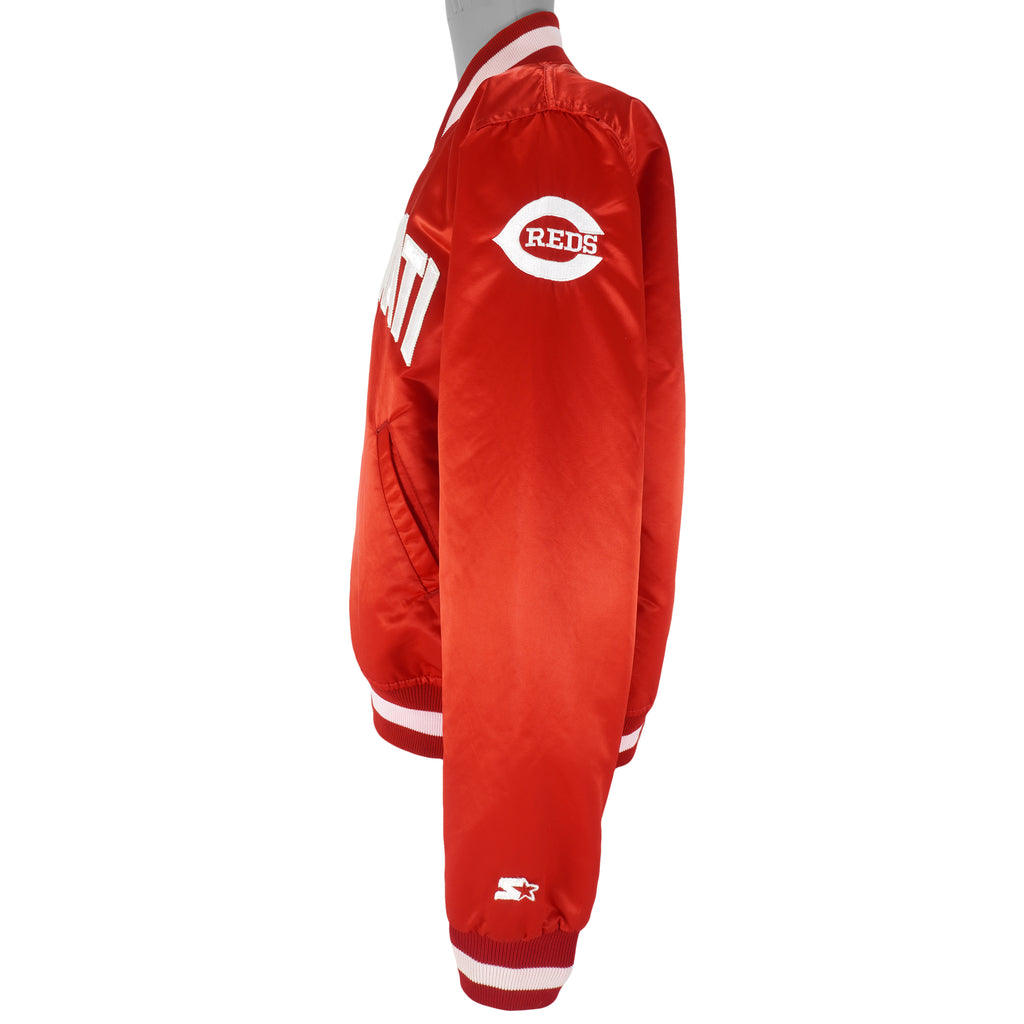 Starter (Diamond Collection) - Cincinnati Reds Satin Jacket 1980s X-Large Vintage Retro Baseball