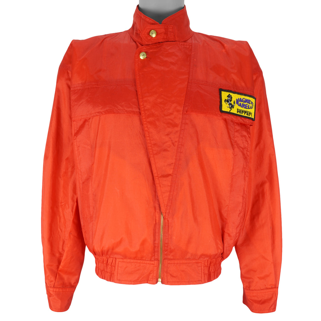 Vintage - Red Embroidered Bomber Jacket 1990s Large Vintage Retro