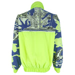 Quicksilver - Green Neon Snowboarding Windbreaker 1990s X-Large Vintage Retro