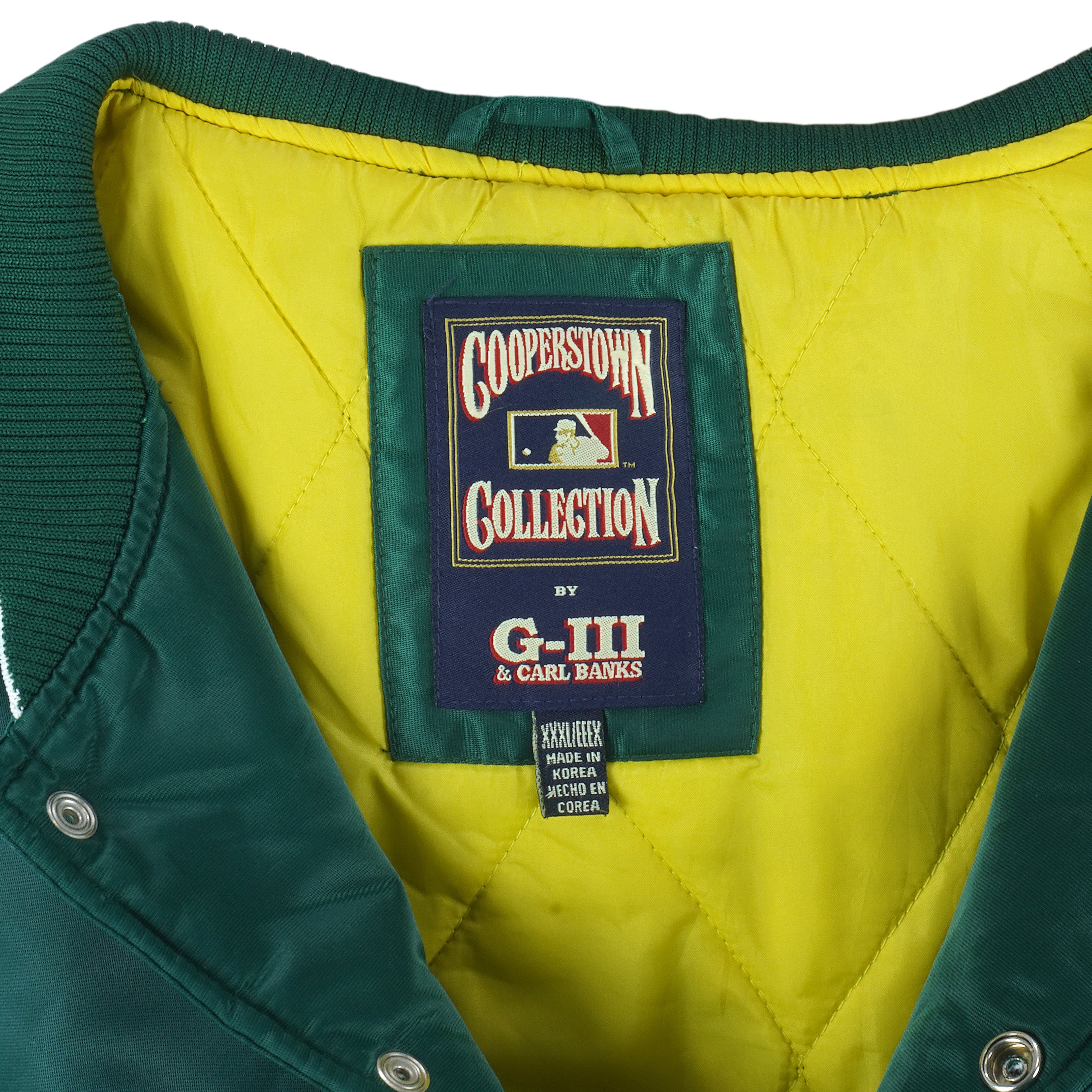 Oakland Athletics MLB Yellow and Green Letterman Jacket
