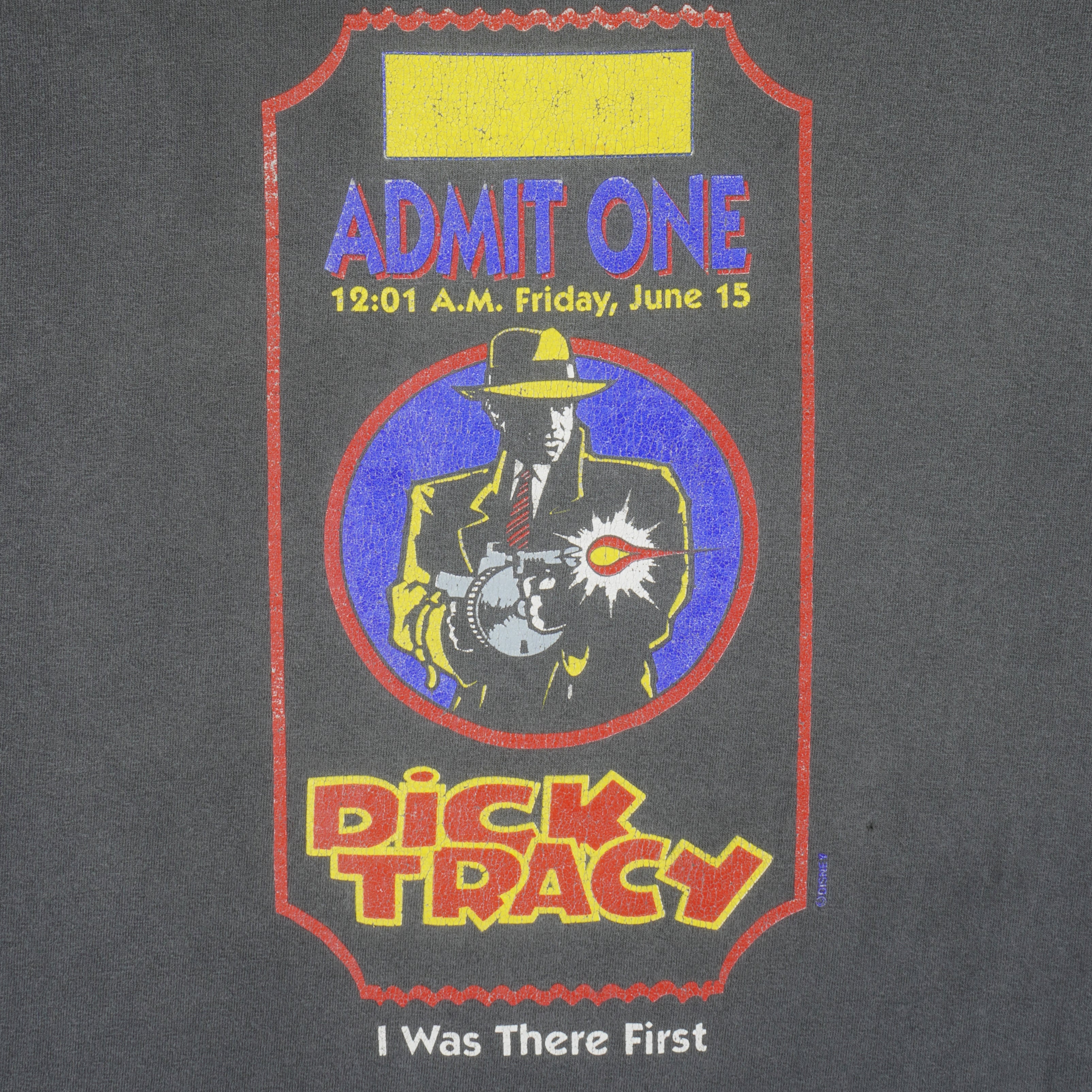 Vintage - Admit One Dick Tracy I Was There First T-Shirt 1990s X-Large Vintage Retro