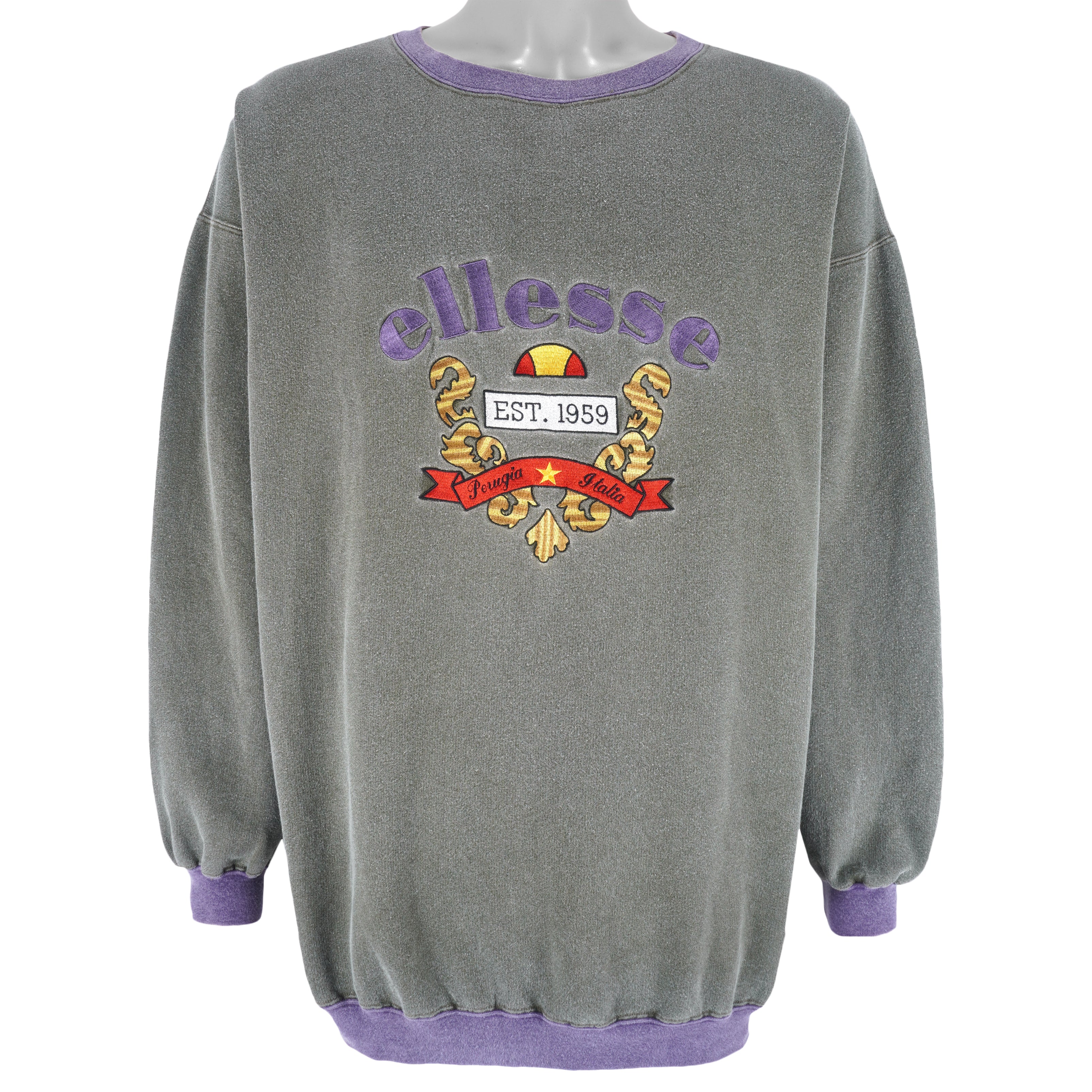 Ellesse - Italia Perugia EST.1959 Crew Neck Sweatshirt 1990s X-Large Vintage Retro