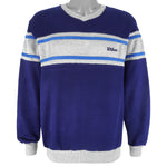Wilson - Blue Crew Neck Sweatshirt 1990s Medium Vintage Retro