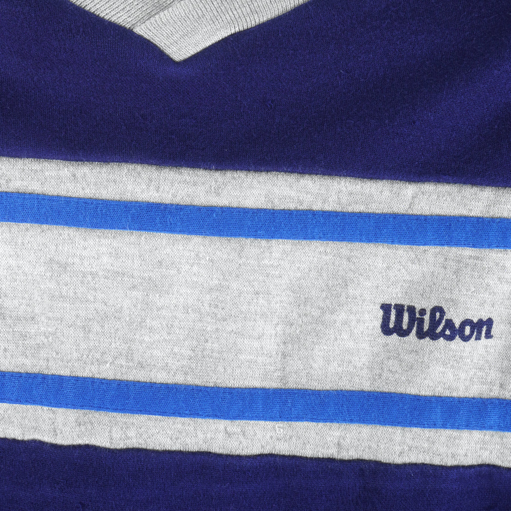 Wilson - Blue Crew Neck Sweatshirt 1990s Medium Vintage Retro