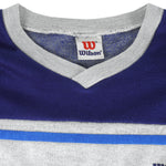 Wilson - Blue Crew Neck Sweatshirt 1990s Medium Vintage Retro